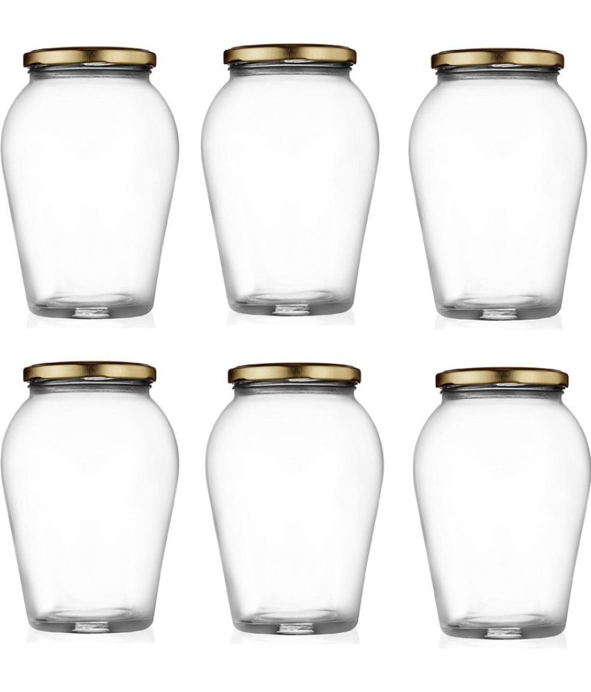     			Somil - Storage Container Glass Transparent Pickle Container ( Set of 6 )