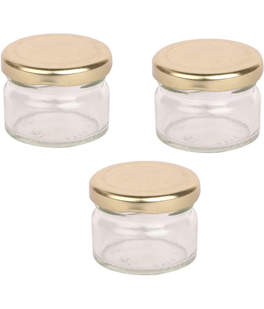     			Somil - Storage Container Glass Transparent Spice Container ( Set of 3 )