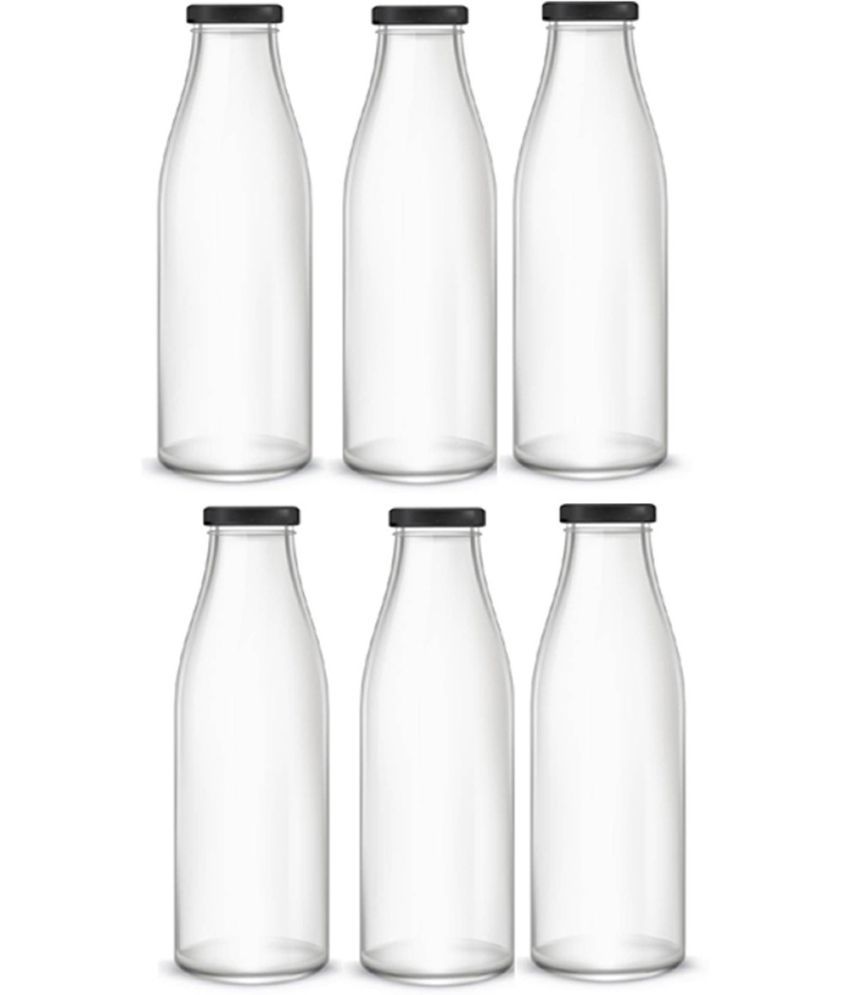     			Somil - Stylish Kitchen Storage & Serving Glass Bottle Transparent Water Bottle 1000 mL ( Set of 6 )