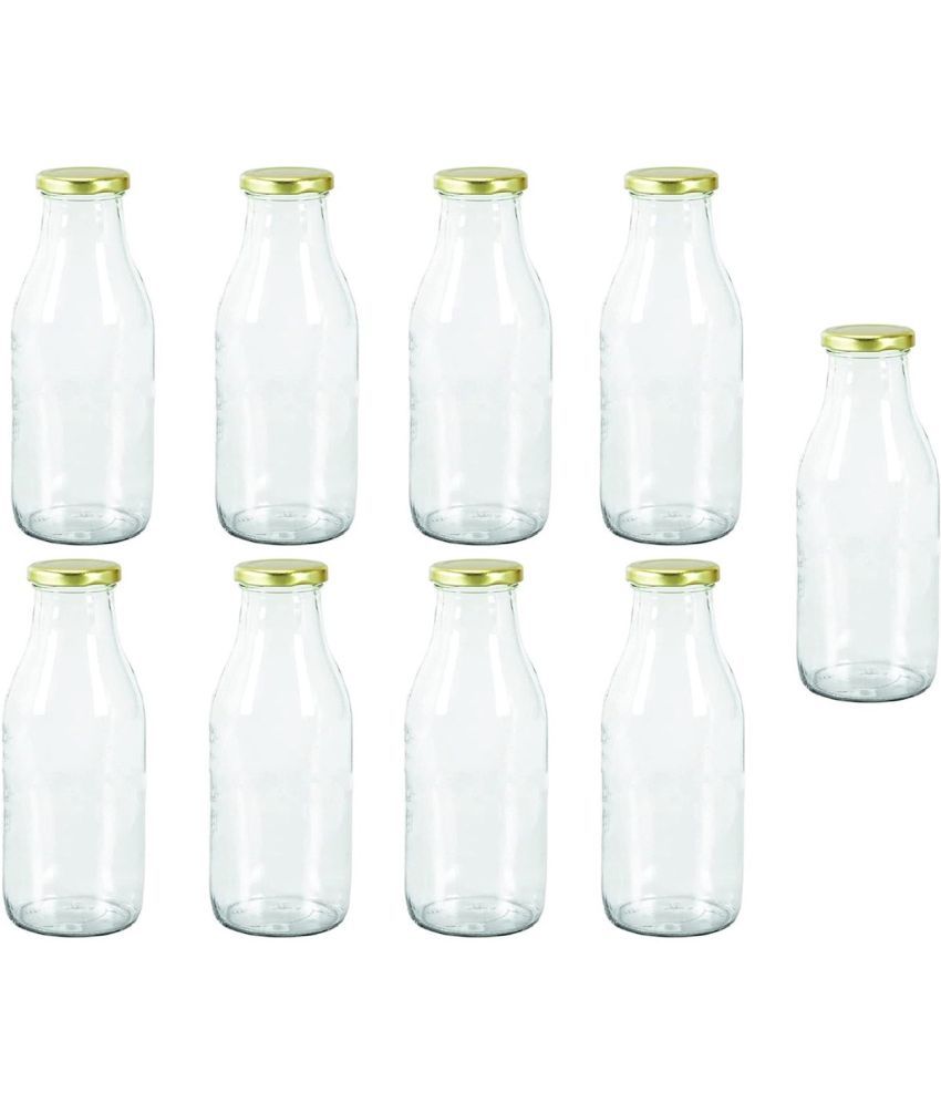     			Somil - Stylish Kitchen Storage & Serving Glass Bottle Transparent Water Bottle 500 mL ( Set of 9 )