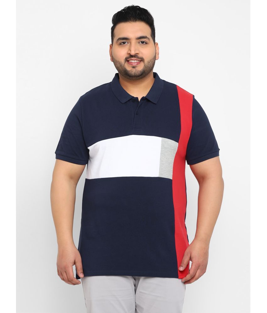     			Urbano Plus - Navy Cotton Regular Fit Men's Polo T Shirt ( Pack of 1 )