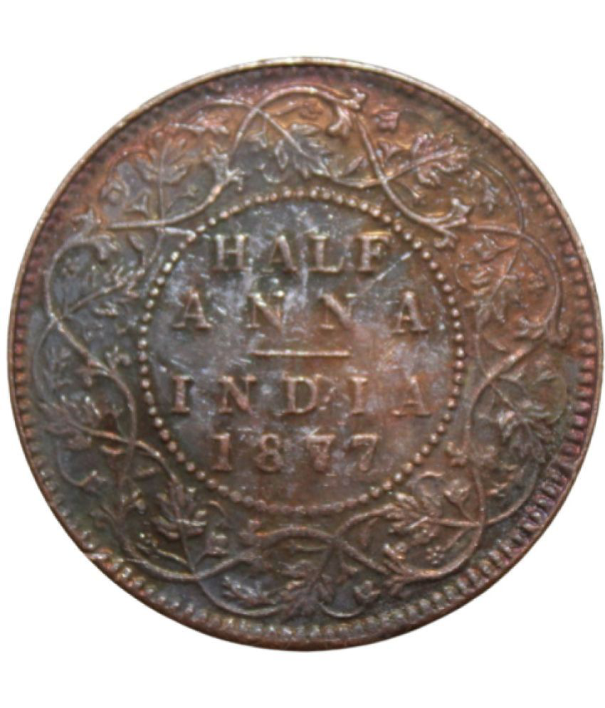     			newWay - Half Anna (1877) "Victoria Empress" 1 Numismatic Coins