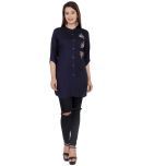 JC4U - Blue Rayon Women's Straight Kurti ( Pack of 1 )