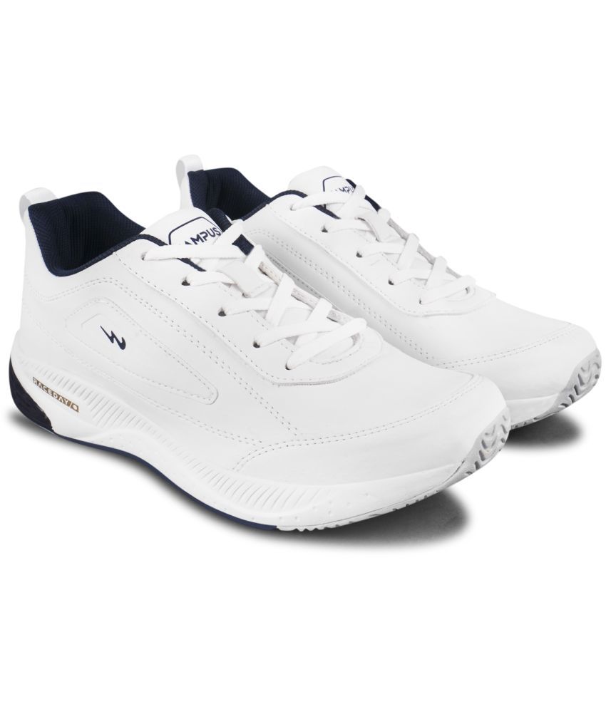     			Campus - White Men's Sports Running Shoes