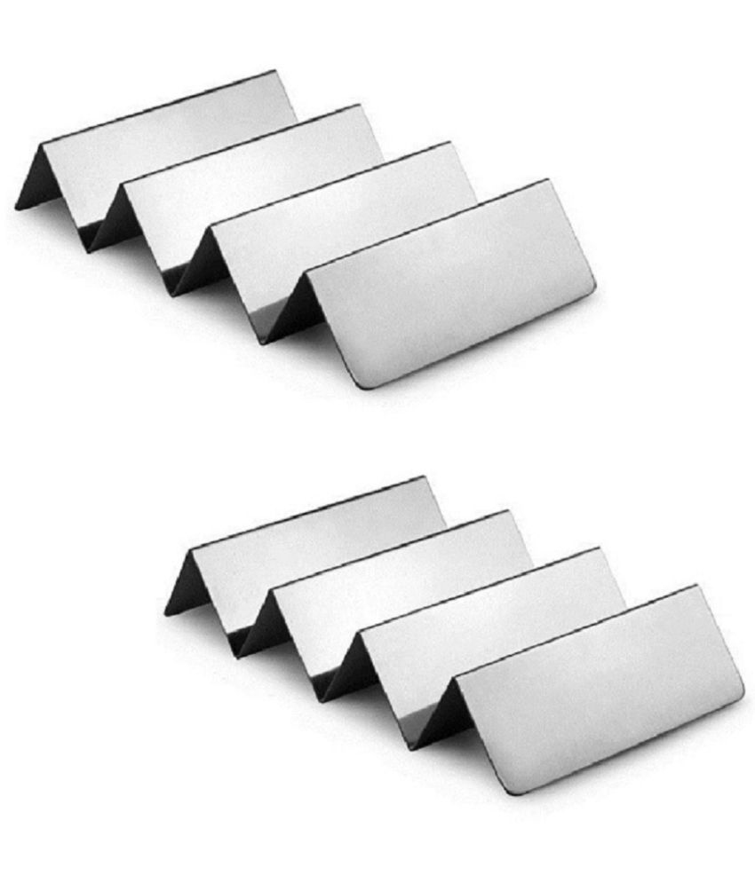     			Dynore - 3/4 Taco Holder Silver Serving Tray ( Set of 2 )