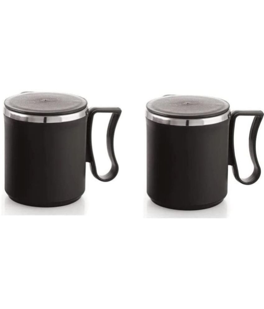     			Dynore - Black Steel Coffee Mug ( Pack of 2 )