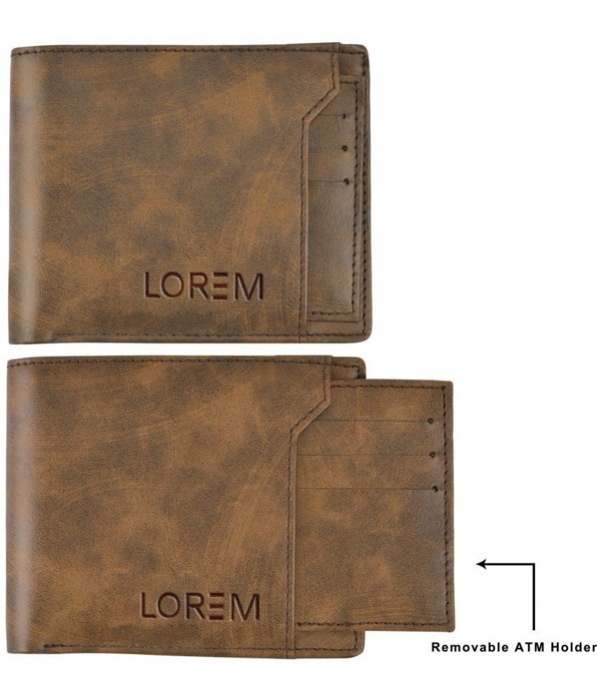     			Lorem - Brown Faux Leather Men's Two Fold Wallet ( Pack of 1 )