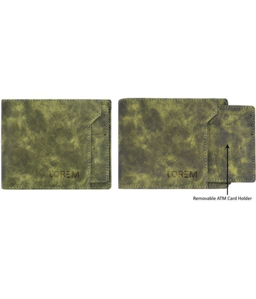    			Lorem - Green Faux Leather Men's Two Fold Wallet ( Pack of 1 )