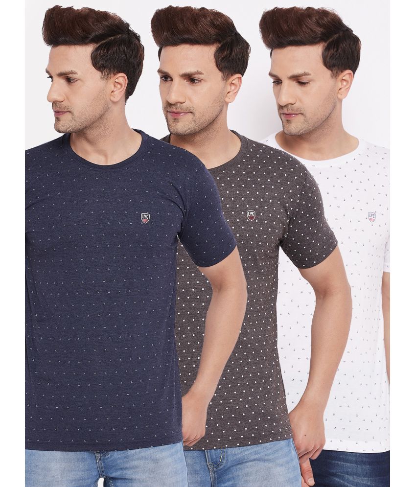     			Lycos - Navy Cotton Blend Regular Fit Men's T-Shirt ( Pack of 3 )