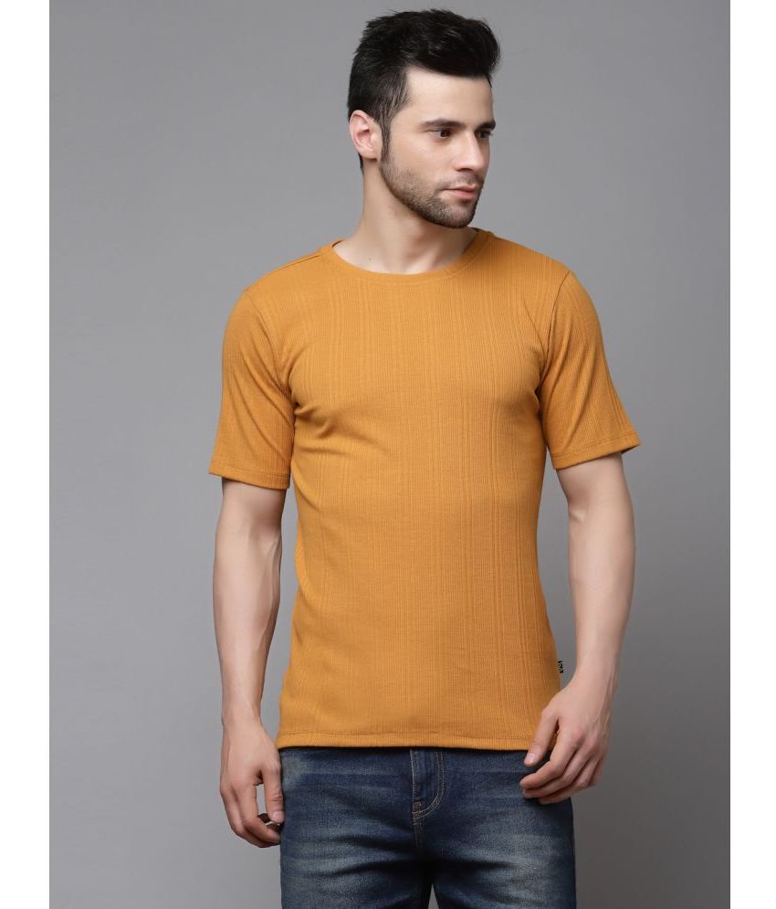     			Rigo - Yellow Cotton Blend Slim Fit Men's T-Shirt ( Pack of 1 )