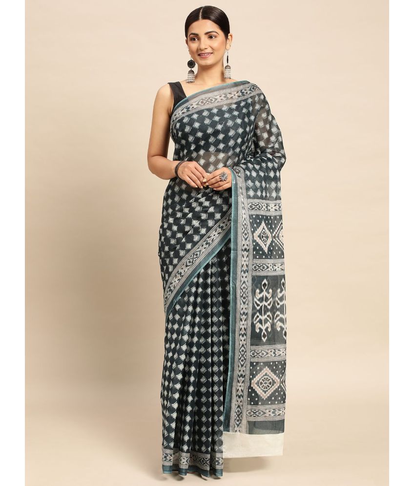     			SHANVIKA - Dark Grey Cotton Saree Without Blouse Piece ( Pack of 1 )