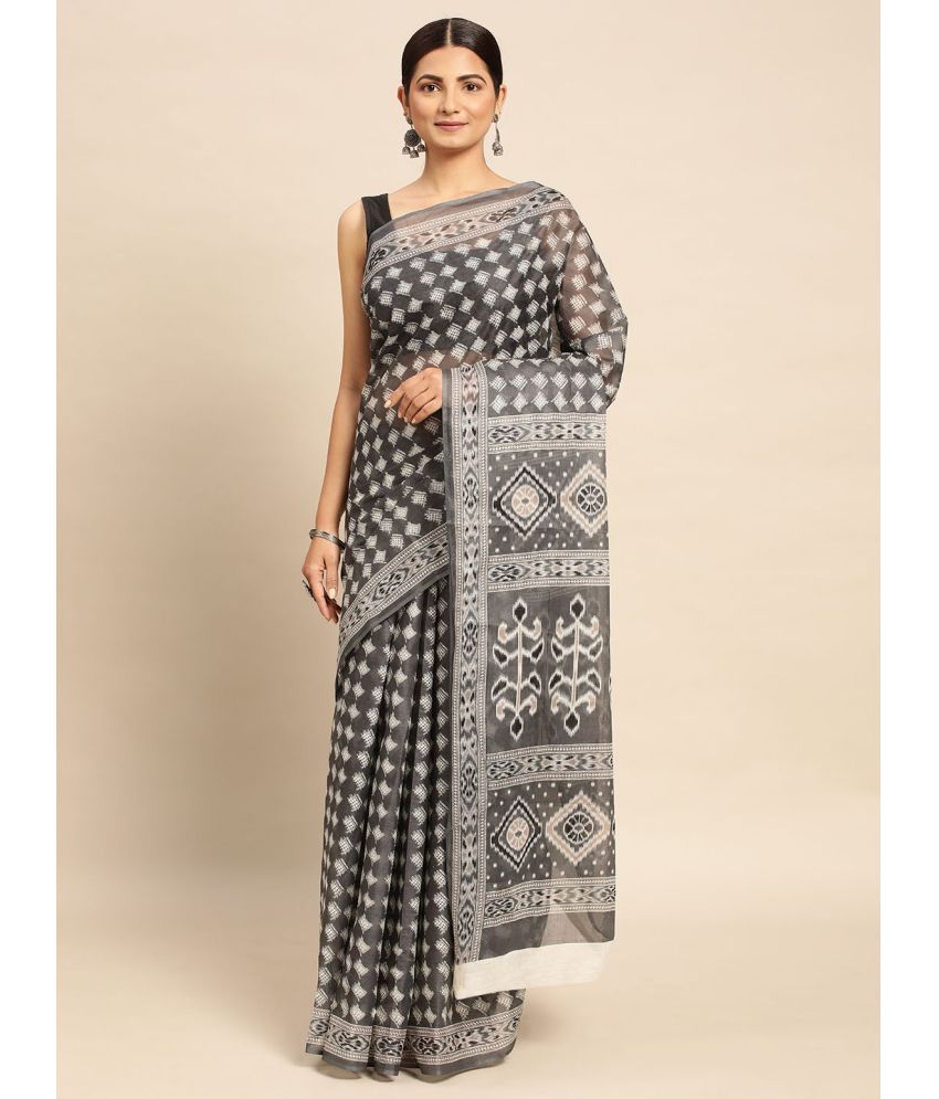     			SHANVIKA - Grey Cotton Saree Without Blouse Piece ( Pack of 1 )