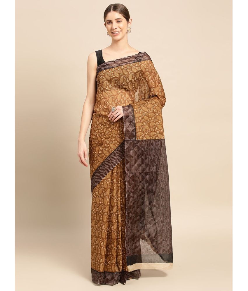     			SHANVIKA - Mustard Cotton Saree Without Blouse Piece ( Pack of 1 )