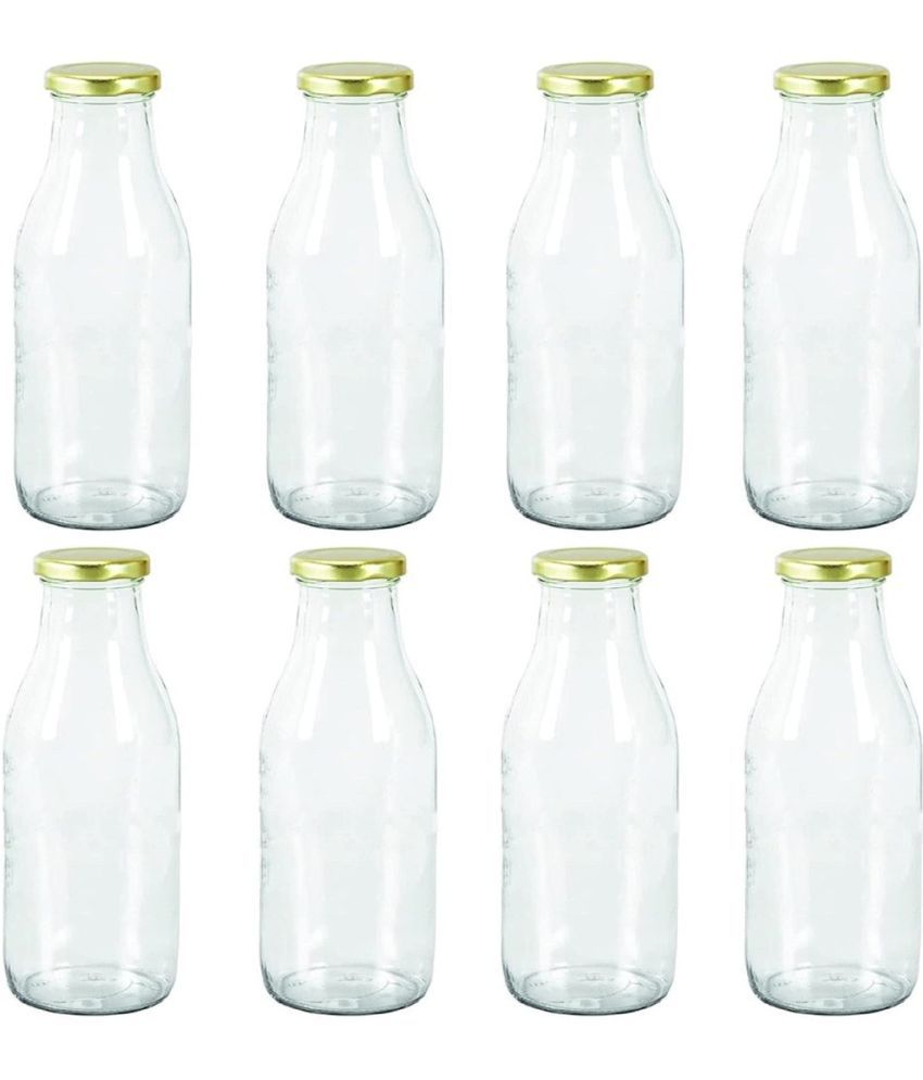     			Somil - Stylish Kitchen Storage & Serving Glass Bottle Transparent Water Bottle 300 mL ( Set of 8 )