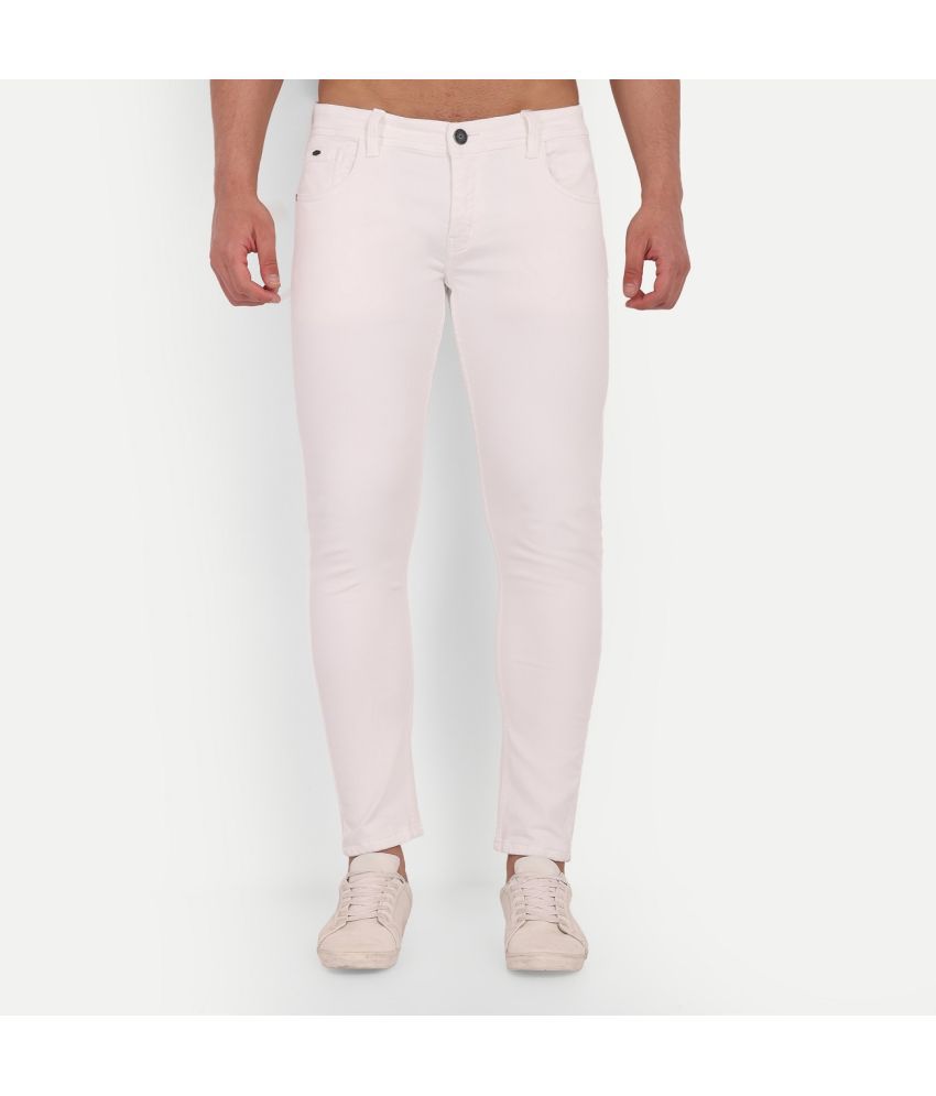 Meghz - White Denim Slim Fit Men's Jeans ( Pack of 1 )