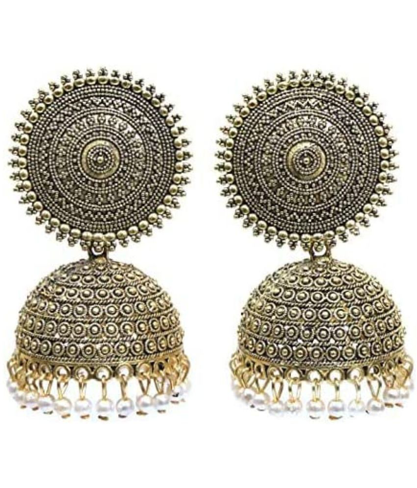     			Sunhari Jewels - Gold Jhumki Earrings ( Pack of 1 )