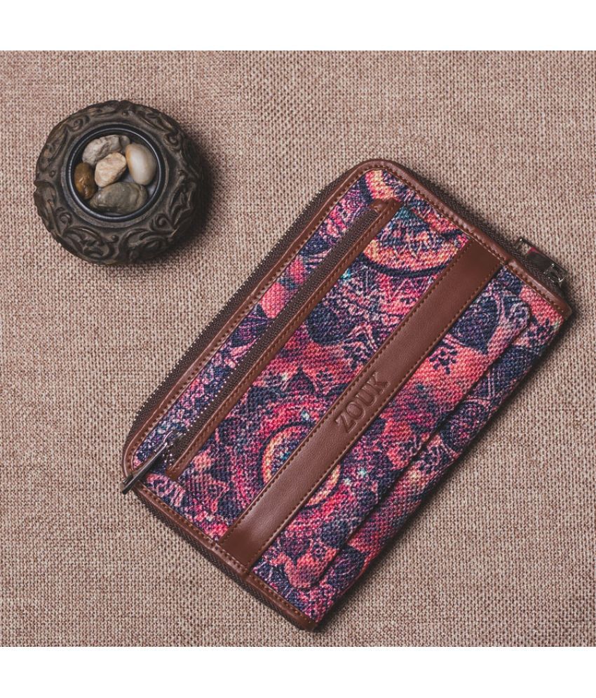     			Zouk - Jute Pink Women's Zip Around Wallet ( Pack of 1 )