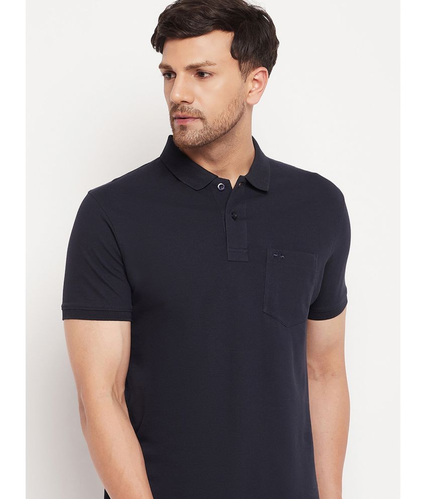     			98 Degree North - Navy Blue Cotton Regular Fit Men's Polo T Shirt ( Pack of 1 )