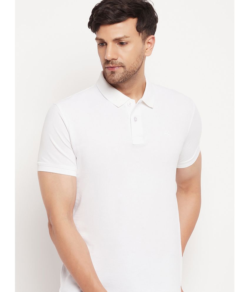     			98 Degree North - White Cotton Regular Fit Men's Polo T Shirt ( Pack of 1 )