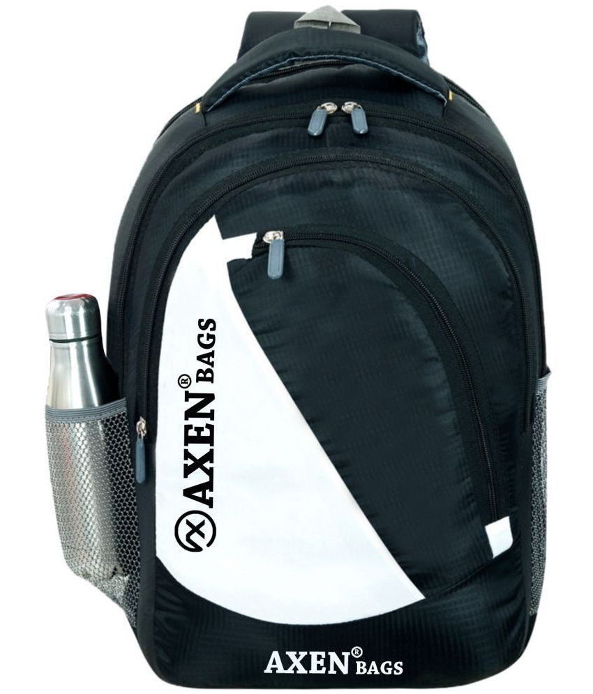     			AXEN BAGS - Black Polyester Backpack ( 30 Ltrs )