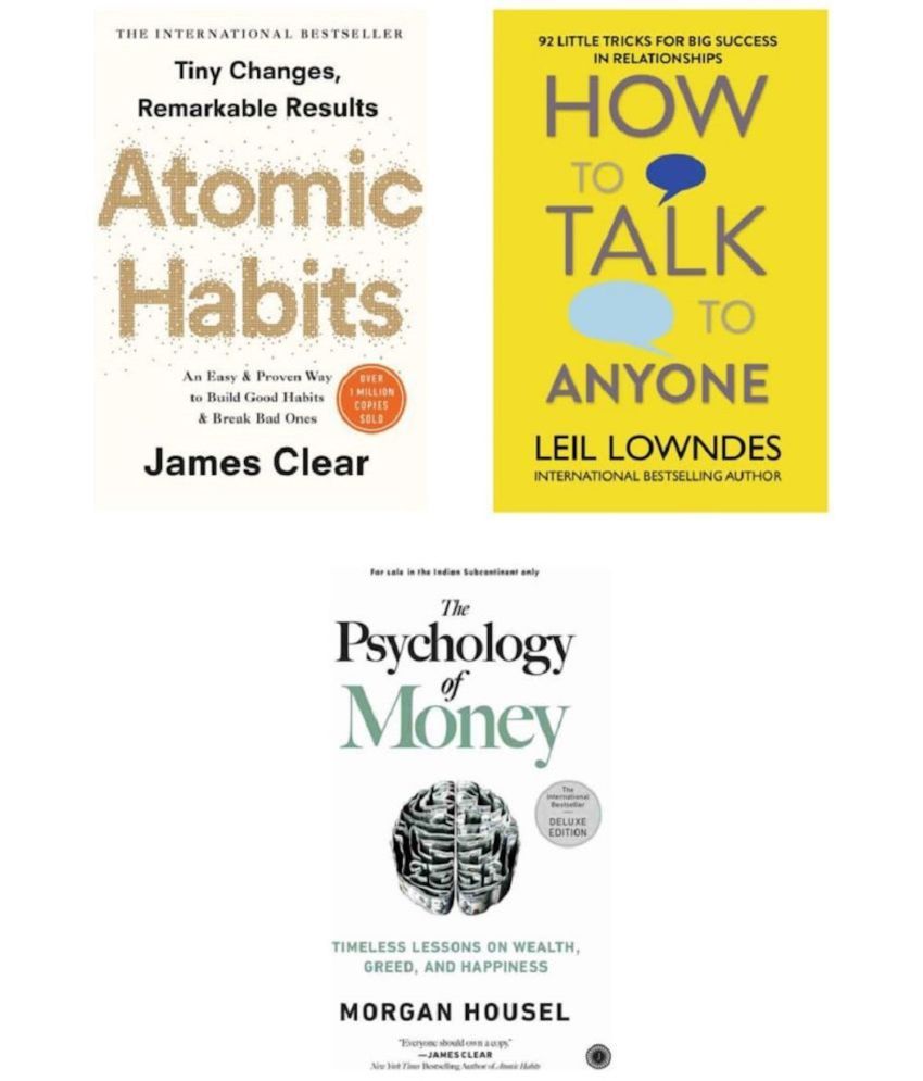     			( Combo Of 3 Pack ) Atomic Habits & How to Talk to Anyone & The Psychology of Money - Paperback , English , Book -