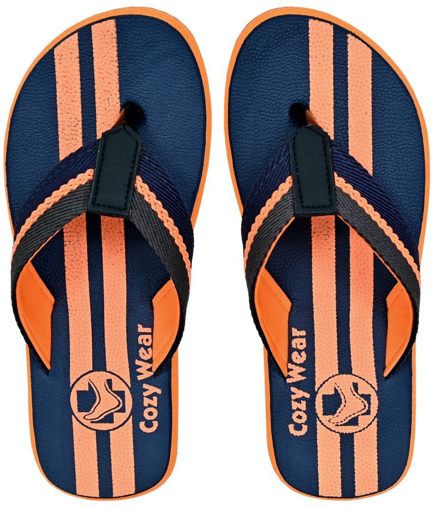     			Cozy Wear - Orange Men's Thong Flip Flop
