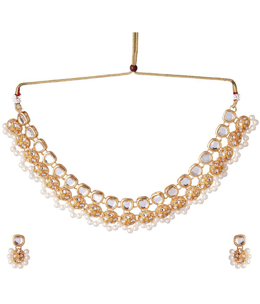     			Divisha - White Alloy Necklace Set ( Pack of 1 )