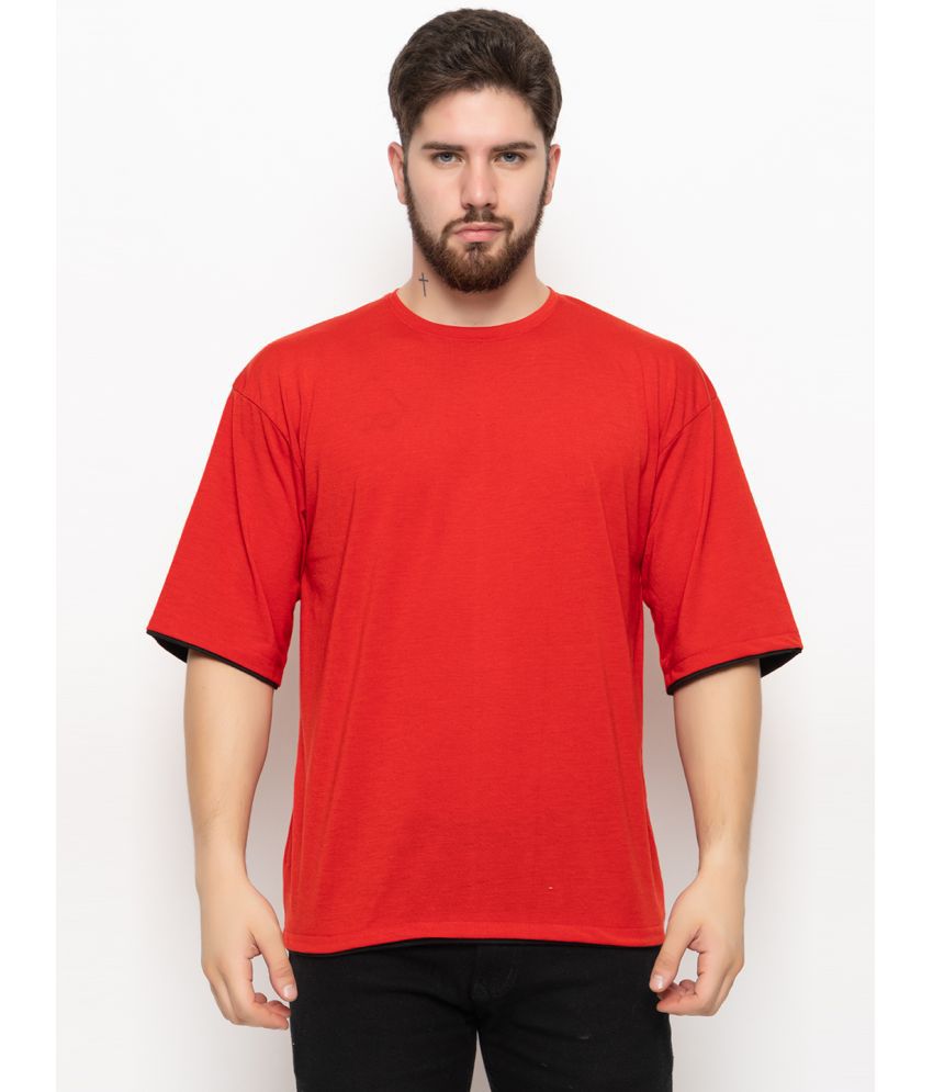     			Emerald - Red Cotton Blend Regular Fit Men's T-Shirt ( Pack of 1 )