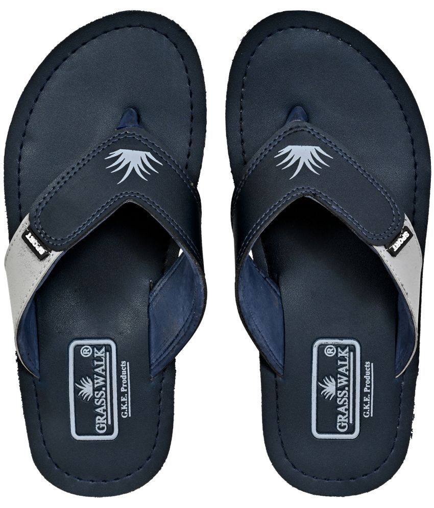     			GRASS WALK - Blue Men's Thong Flip Flop