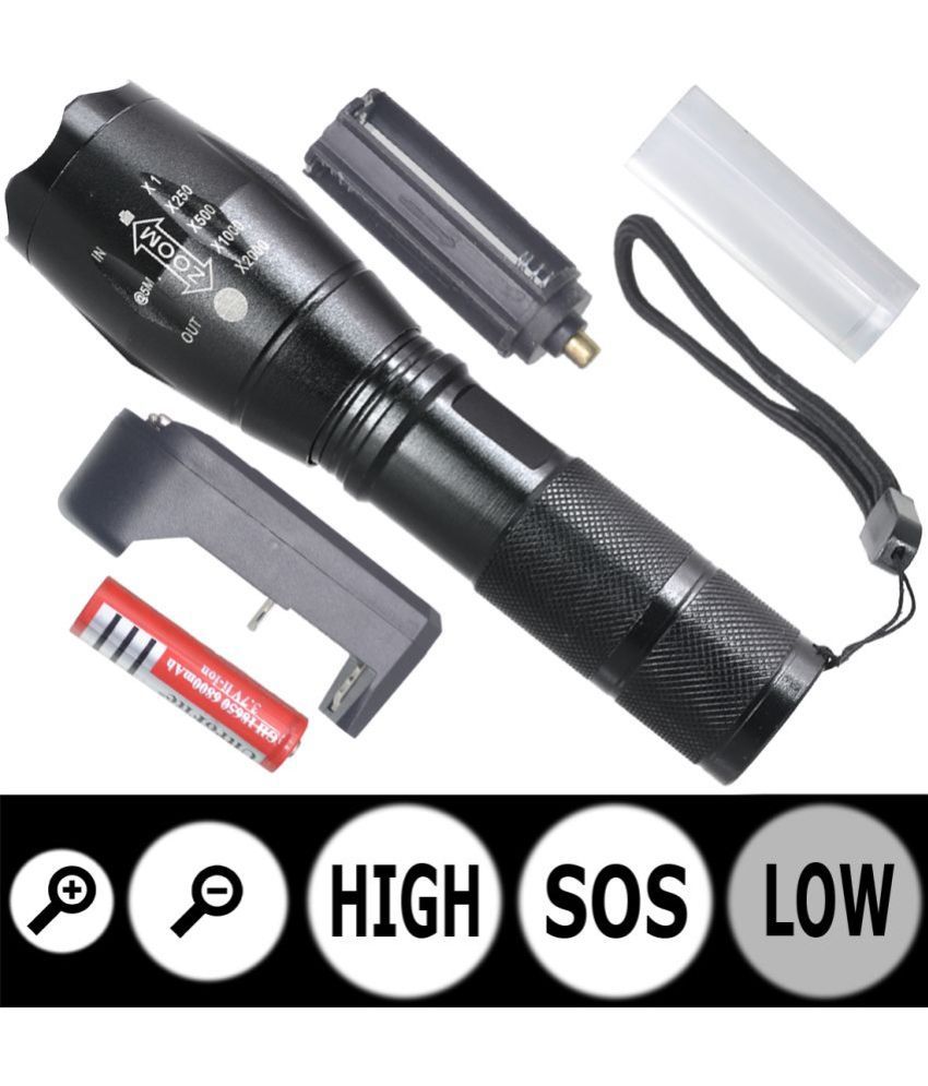     			JMALL - 10W Rechargeable Flashlight Torch ( Pack of 1 )