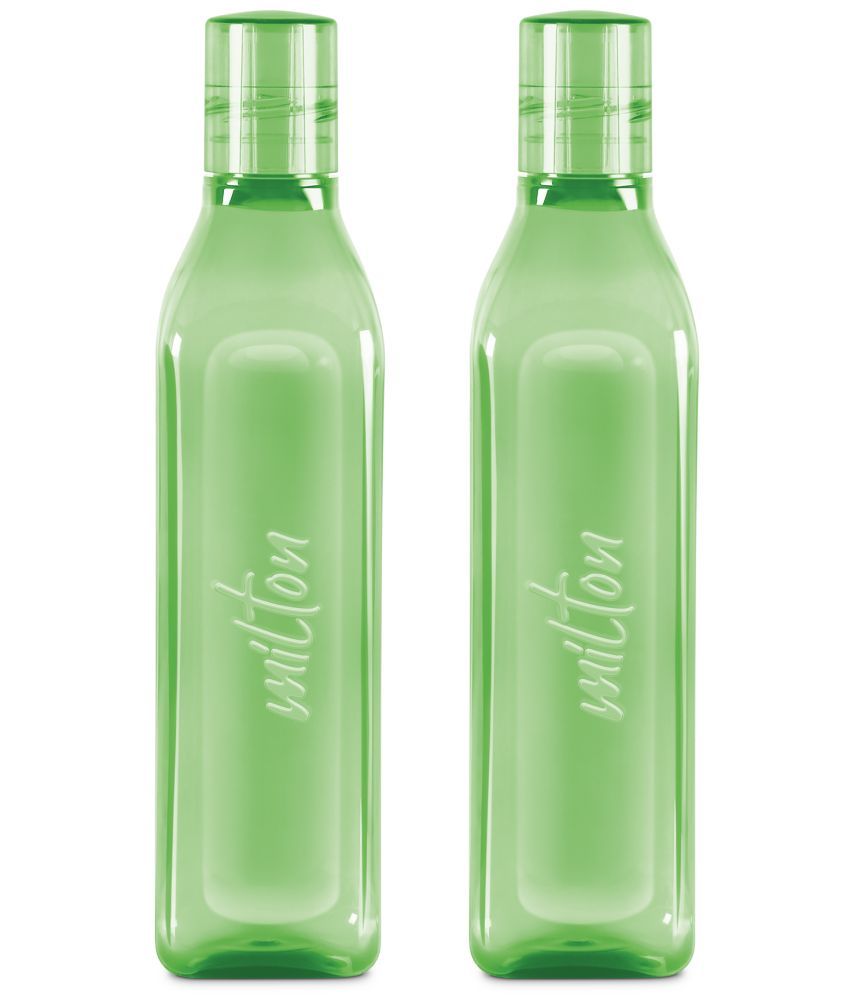     			Milton Prive PET Water bottle (Set of 2, 1 Litre Each) Green