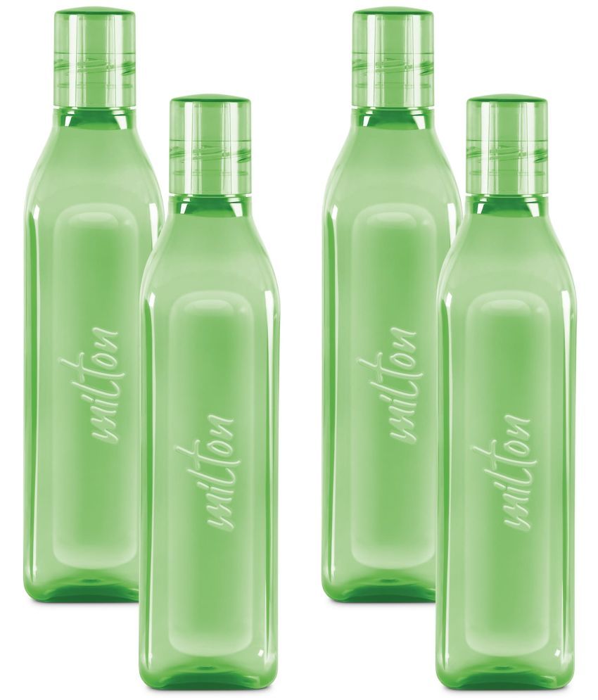     			Milton Prive PET Water bottle (Set of 4, 1 Litre Each) Green