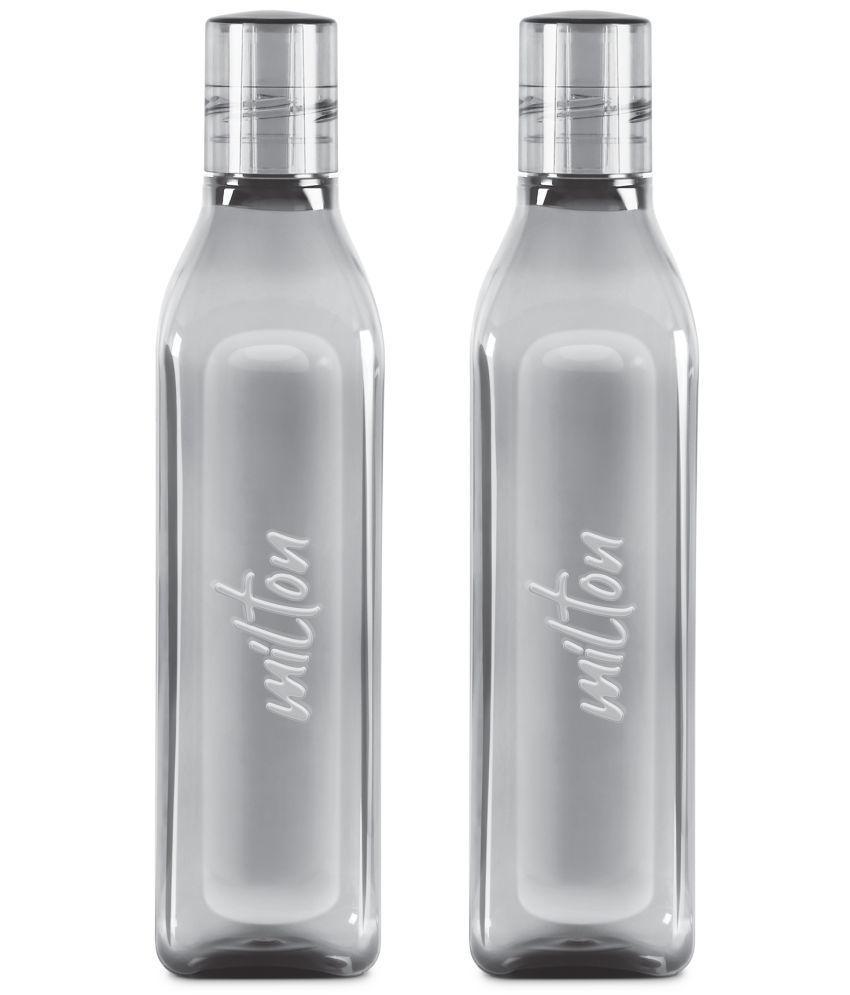     			Milton Prive PET Water bottle (Set of 2, 1 Litre Each) Grey