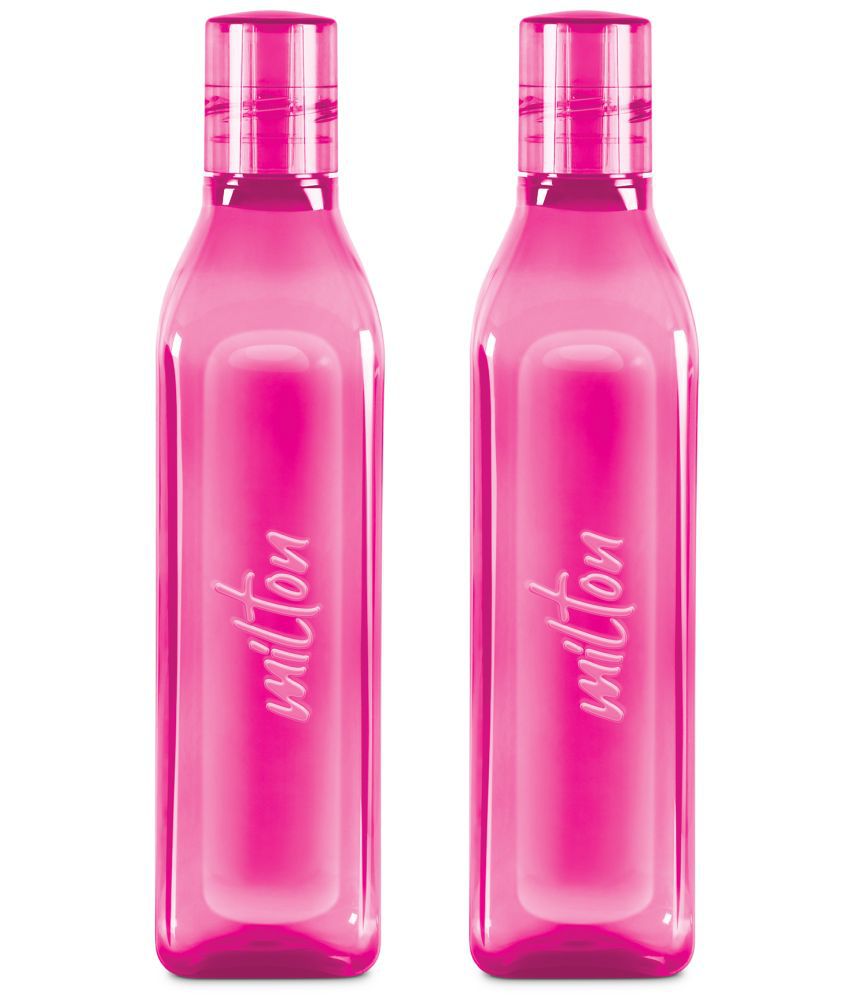     			Milton Prive PET Water bottle (Set of 2, 1 Litre Each) Pink