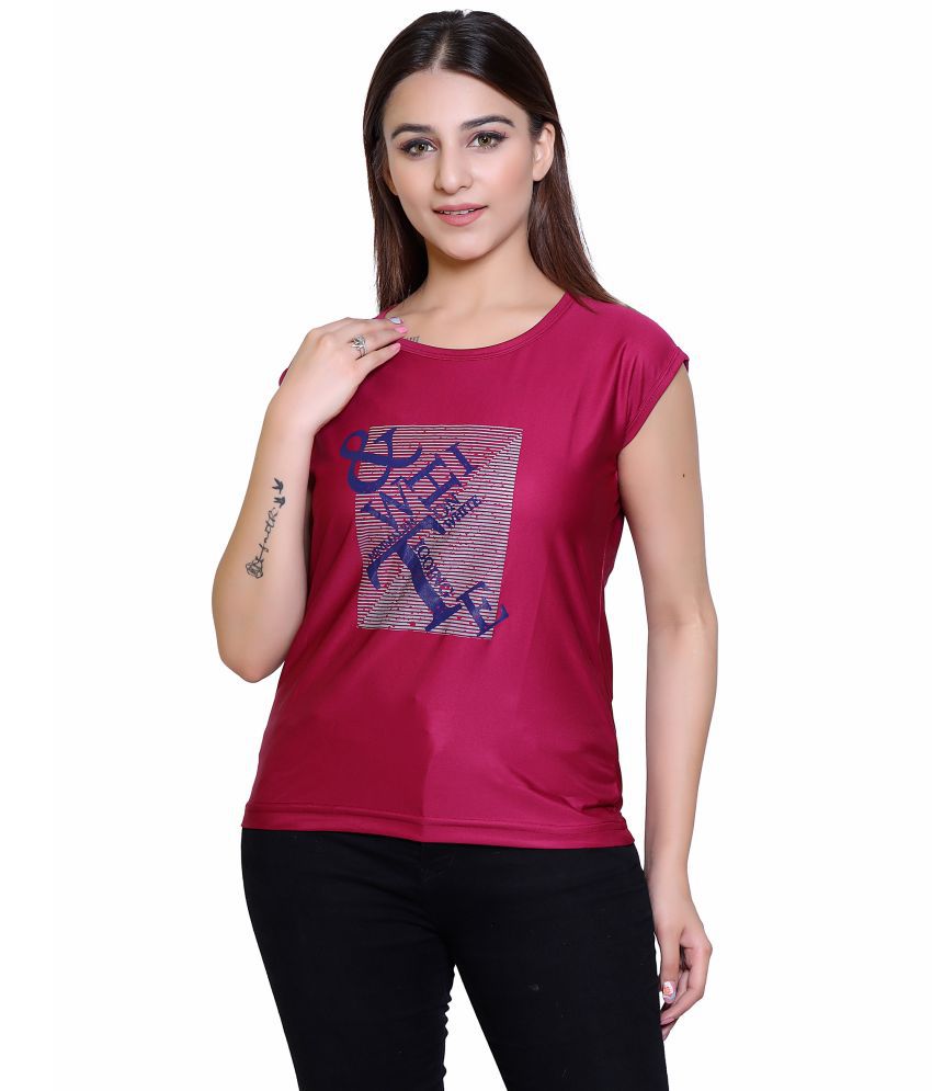     			Ogarti - Magenta Lycra Regular Fit Women's T-Shirt ( Pack of 1 )