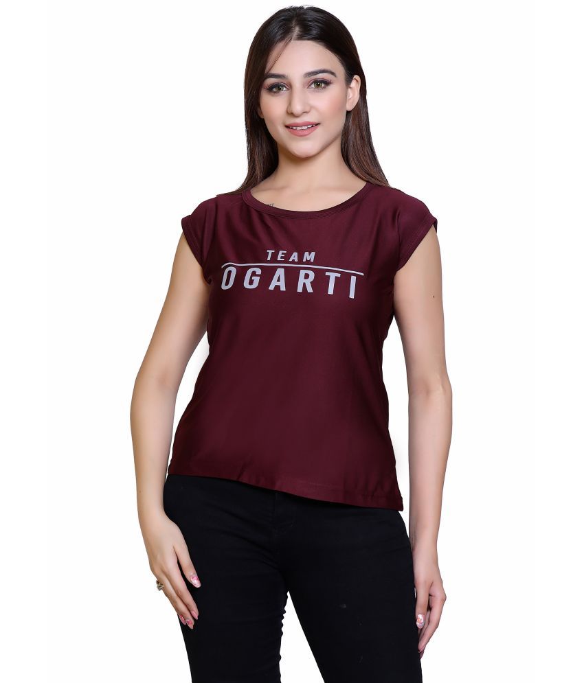     			Ogarti - Wine Lycra Regular Fit Women's T-Shirt ( Pack of 1 )