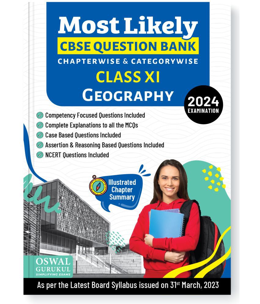     			Oswal - Gurukul Geography Most Likely CBSE Question Bank for Class 11 Exam 2024 - Chapterwise & Categorywise, Competency Focused Qs, NCERT
