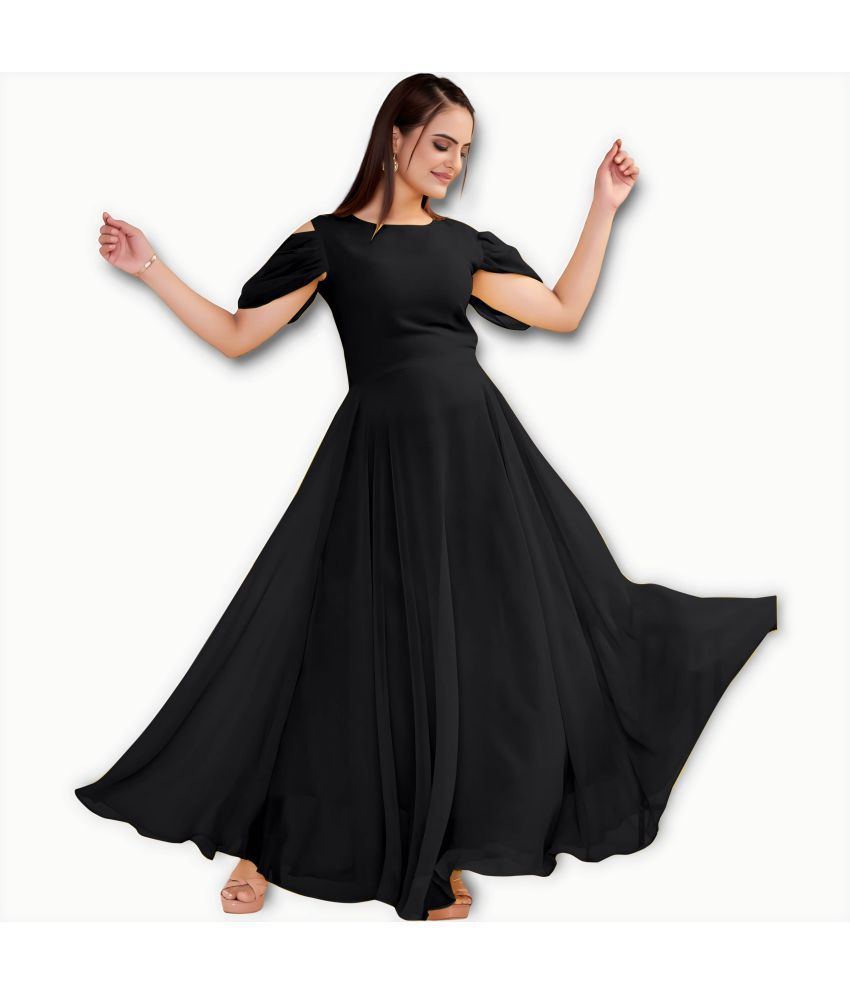     			RAIYANI FASHION - Black Georgette Women's Gown ( Pack of 1 )