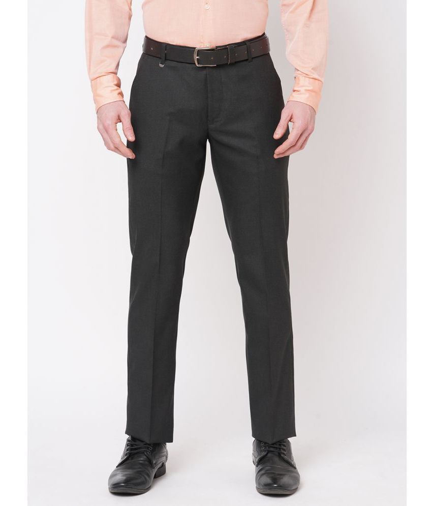     			Solemio Black Slim Formal Trouser ( Pack of 1 )