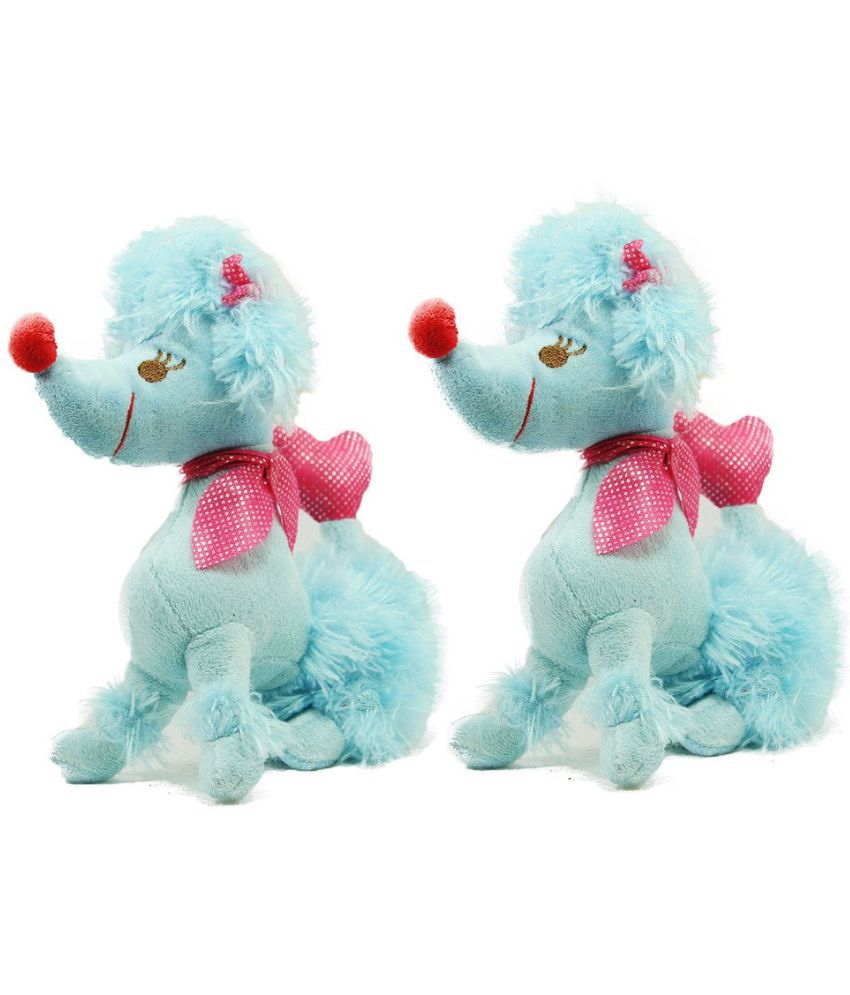    			Tickles Hanging Poodle Dog with Loop Soft Stuffed Plush Animal Toy for Kids Birthday Gift (Set of 2) (Color: Blue; Size: 16 cm)