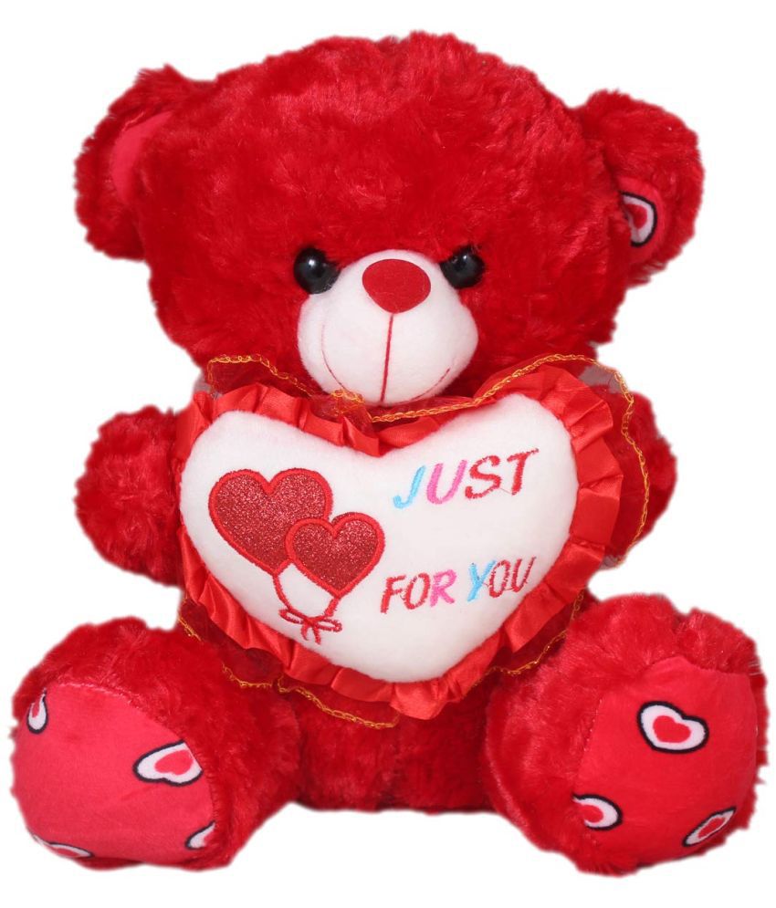     			Tickles Plush Animal Teddy Day Special Red Teddy with Just for You Heart for Your Girlfriend Boyfriend Valentine Day Gift (Color: Red Size:35 cm)