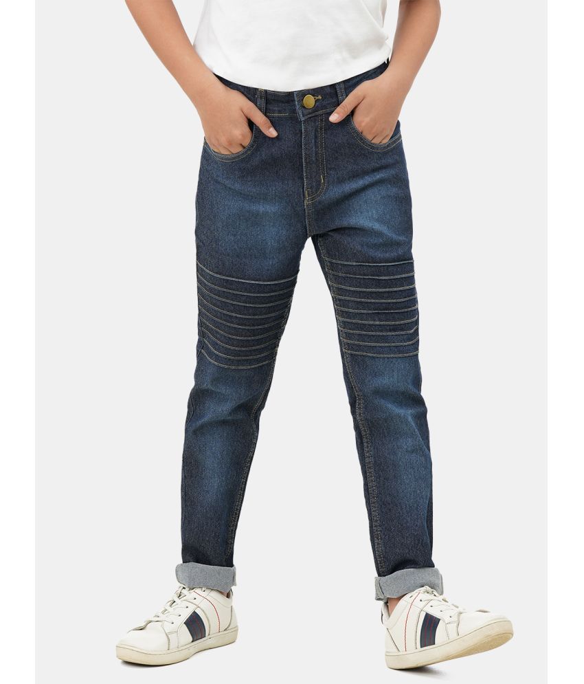     			Urbano Juniors Boy's Blue Slim Fit Washed Denim Jeans Stretch