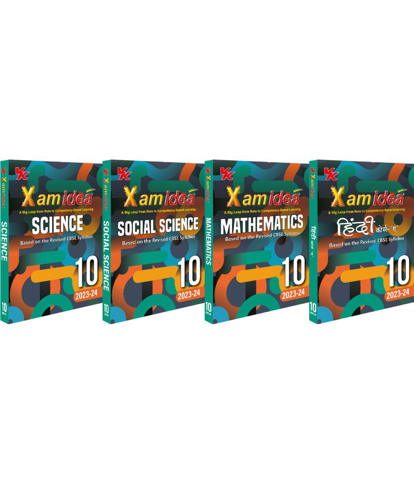     			Xam idea Bundle Set of 4 (Science, Social Science, Mathematics & Hindi A) Class 10 CBSE | Chapterwise Question Bank | 2023-24 Exam