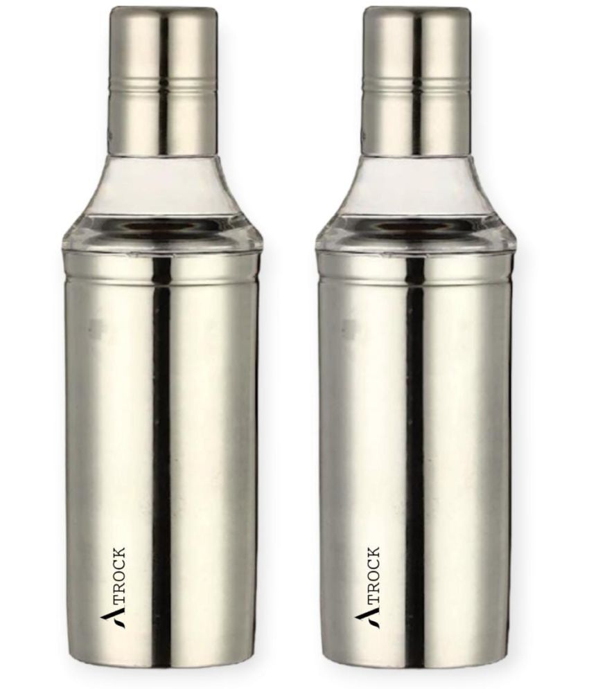     			ATROCK - Oil Dispenser 1litre Steel Silver Oil Container ( Set of 2 )