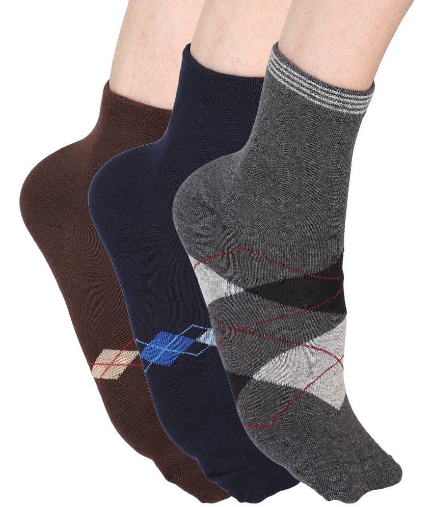     			Bodycare - Cotton Blend Men's Printed Multicolor Ankle Length Socks ( Pack of 3 )