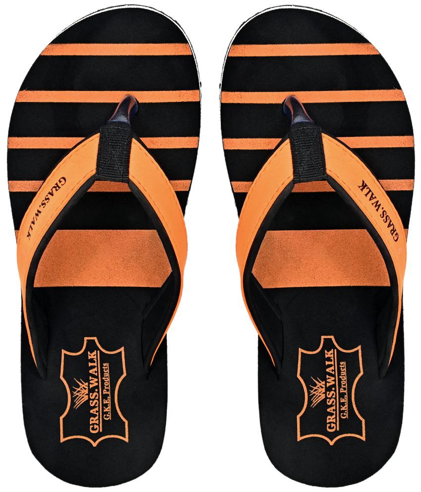     			GRASS WALK - Orange Men's Thong Flip Flop