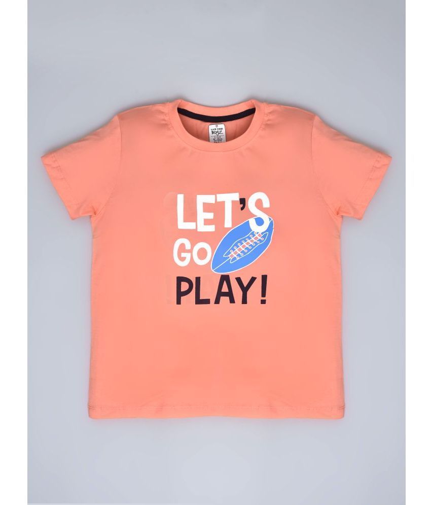     			Lux Cozi - Peach Cotton Boy's T-Shirt ( Pack of 1 )