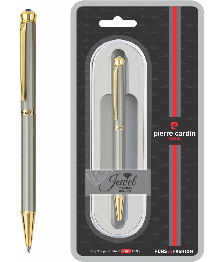    			Pierre Cardin Jewel Titanium Finish Exclusive Ball Pen Blister Pack | Metal Body With Crystal Studded On Top | Smudge Free Writing | Smooth Refillable Pen | Ideal For Gifting | Blue Ink, Pack Of 1