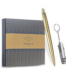 Parker Jotter Gold ball Pen with multi-utility knife keychain Pen Gift Set