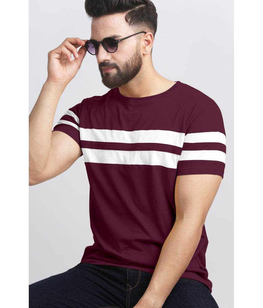     			AUSK - Burgundy Cotton Blend Regular Fit Men's T-Shirt ( Pack of 1 )